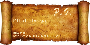 Plhal Ibolya névjegykártya
